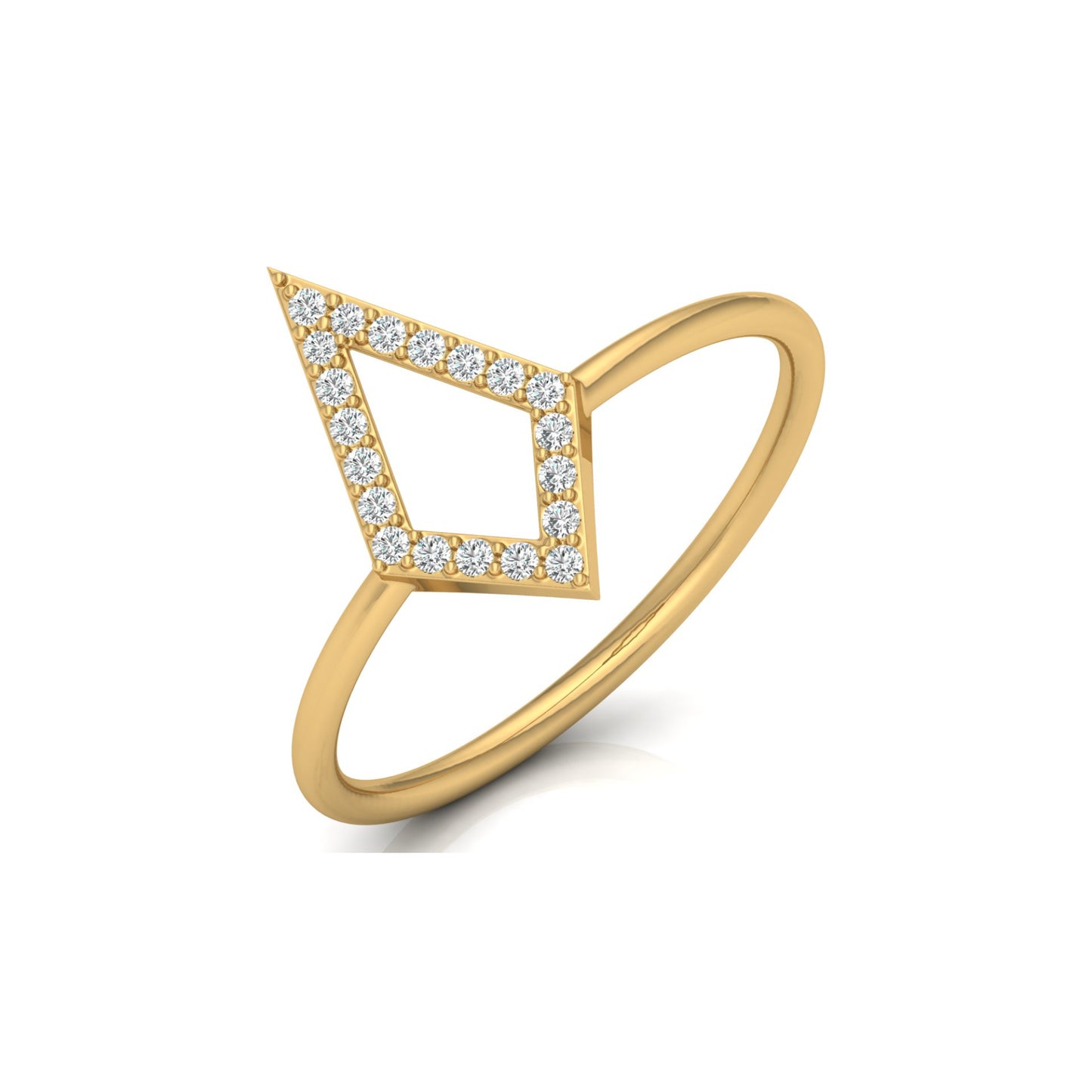 Kite Style Classic Round Diamond Wedding Band Ring For Women's in 14KT Solid Gold