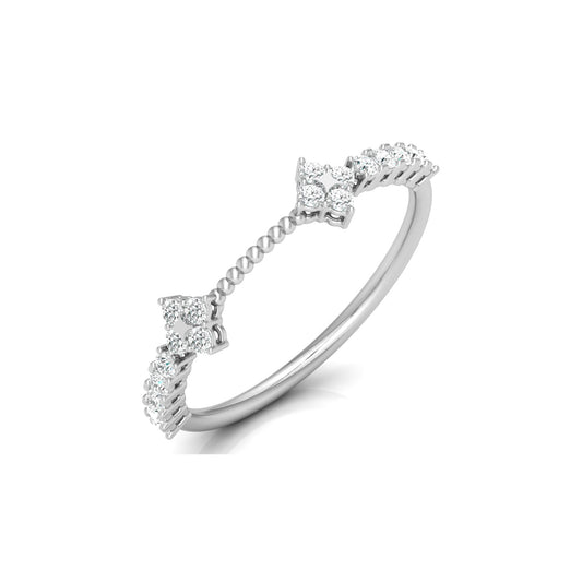 0.23 CT Round Diamond Band Ring Affordable Lab-Grown Diamond Ring in Solid Gold