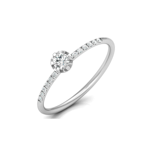 0.19 CT Round Shape Diamond Band Ring In 14KTSolid Yellow Gold Timeless Single Stone Beauty