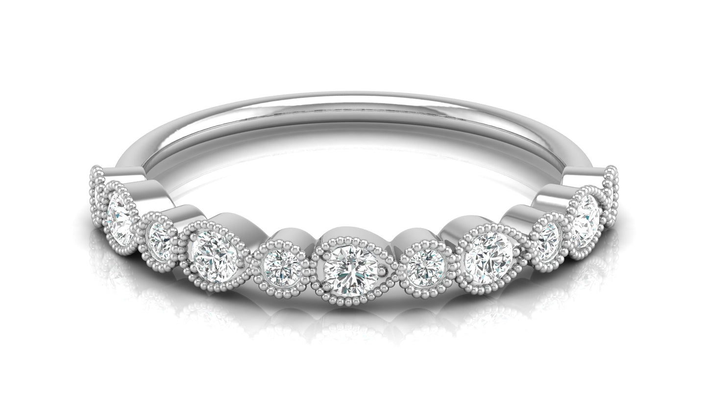 Mom's Dainty Diamond Wedding Band 14k Gold Stackable Ring Minimalist Jewelry Gift