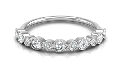 Mom's Dainty Diamond Wedding Band 14k Gold Stackable Ring Minimalist Jewelry Gift