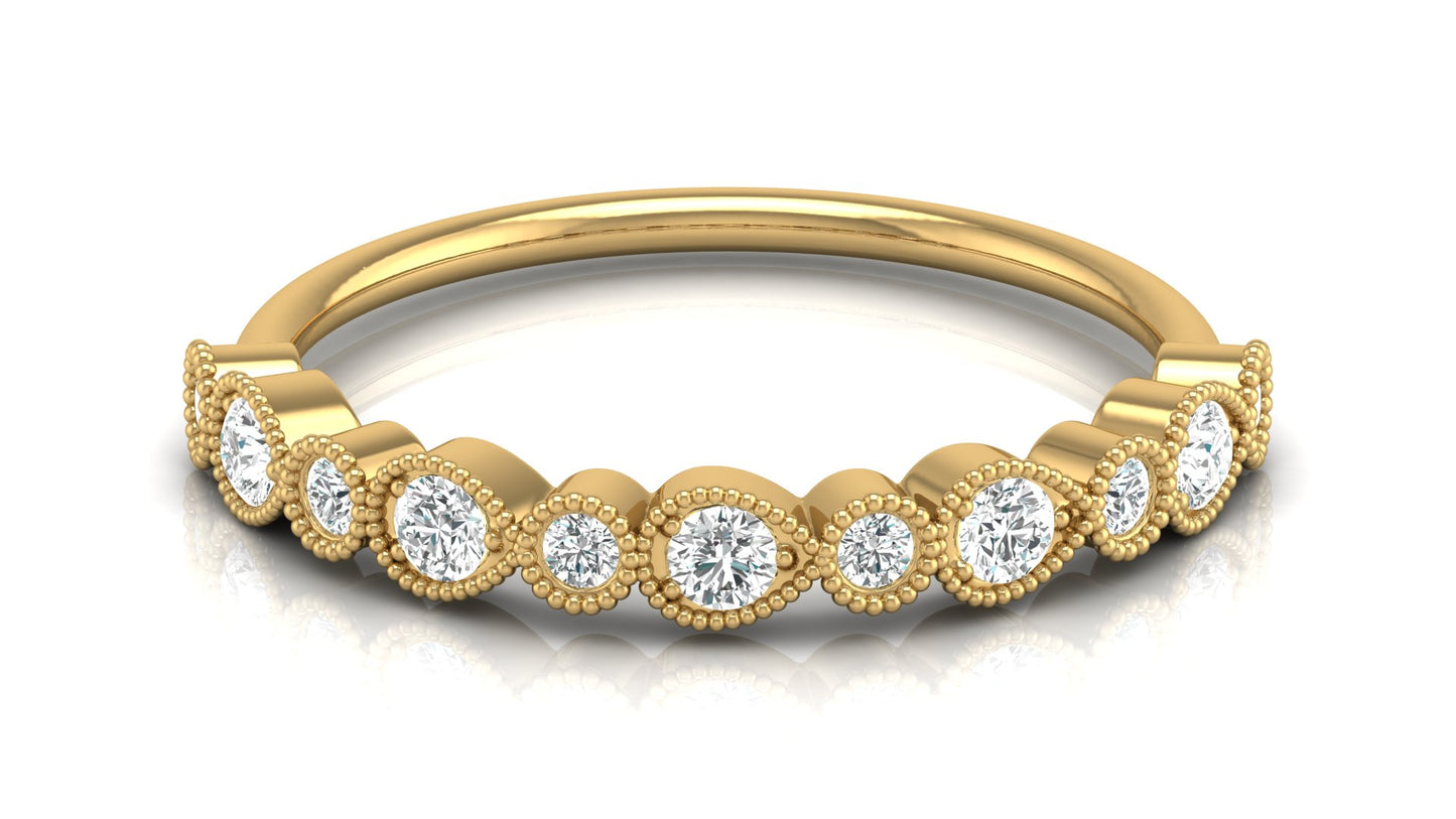 Mom's Dainty Diamond Wedding Band 14k Gold Stackable Ring Minimalist Jewelry Gift