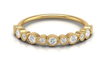 Mom's Dainty Diamond Wedding Band 14k Gold Stackable Ring Minimalist Jewelry Gift