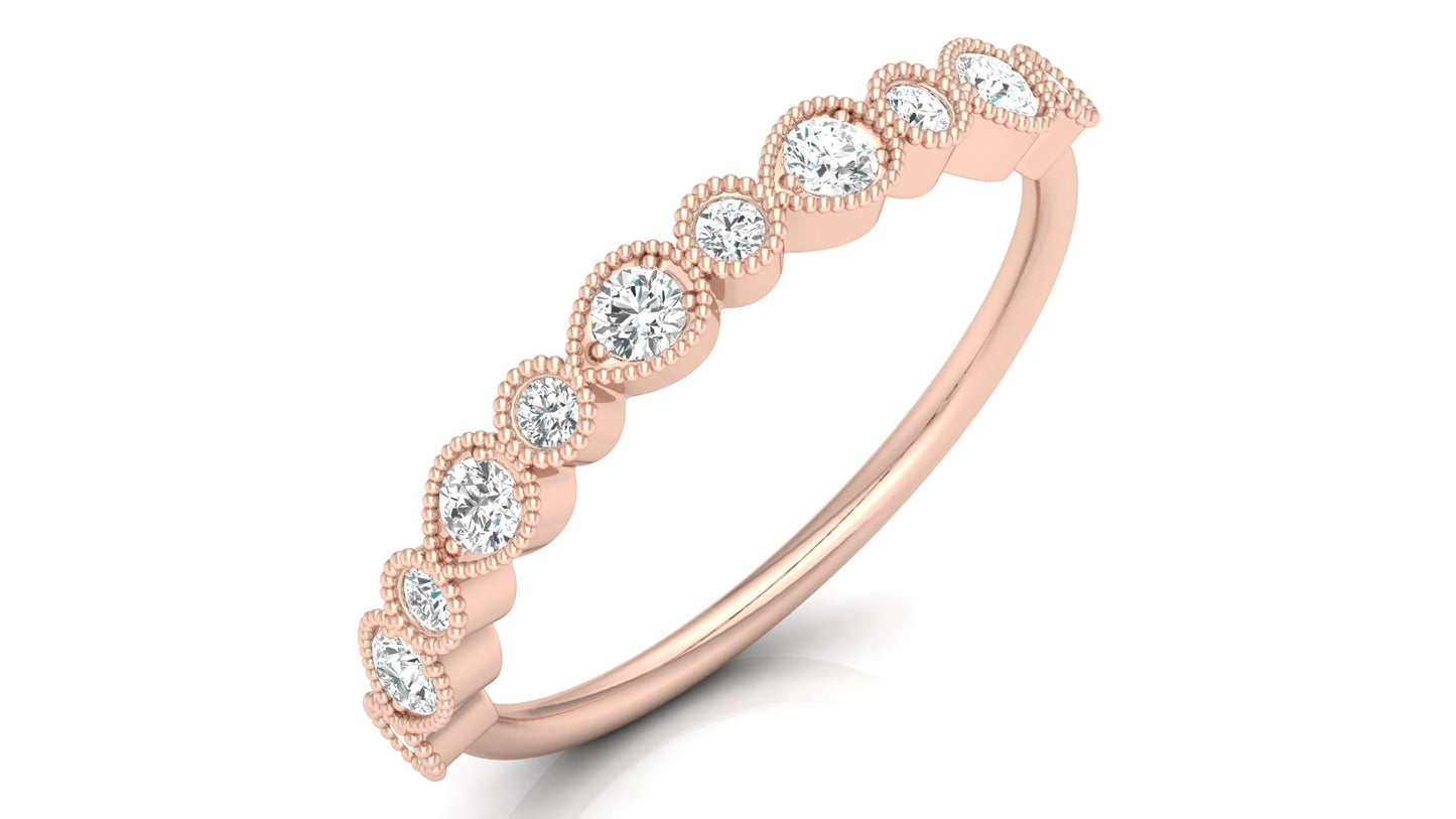 Mom's Dainty Diamond Wedding Band 14k Gold Stackable Ring Minimalist Jewelry Gift