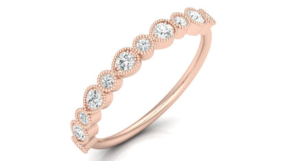 Mom's Dainty Diamond Wedding Band 14k Gold Stackable Ring Minimalist Jewelry Gift