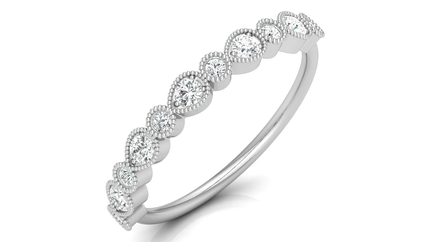 Mom's Dainty Diamond Wedding Band 14k Gold Stackable Ring Minimalist Jewelry Gift