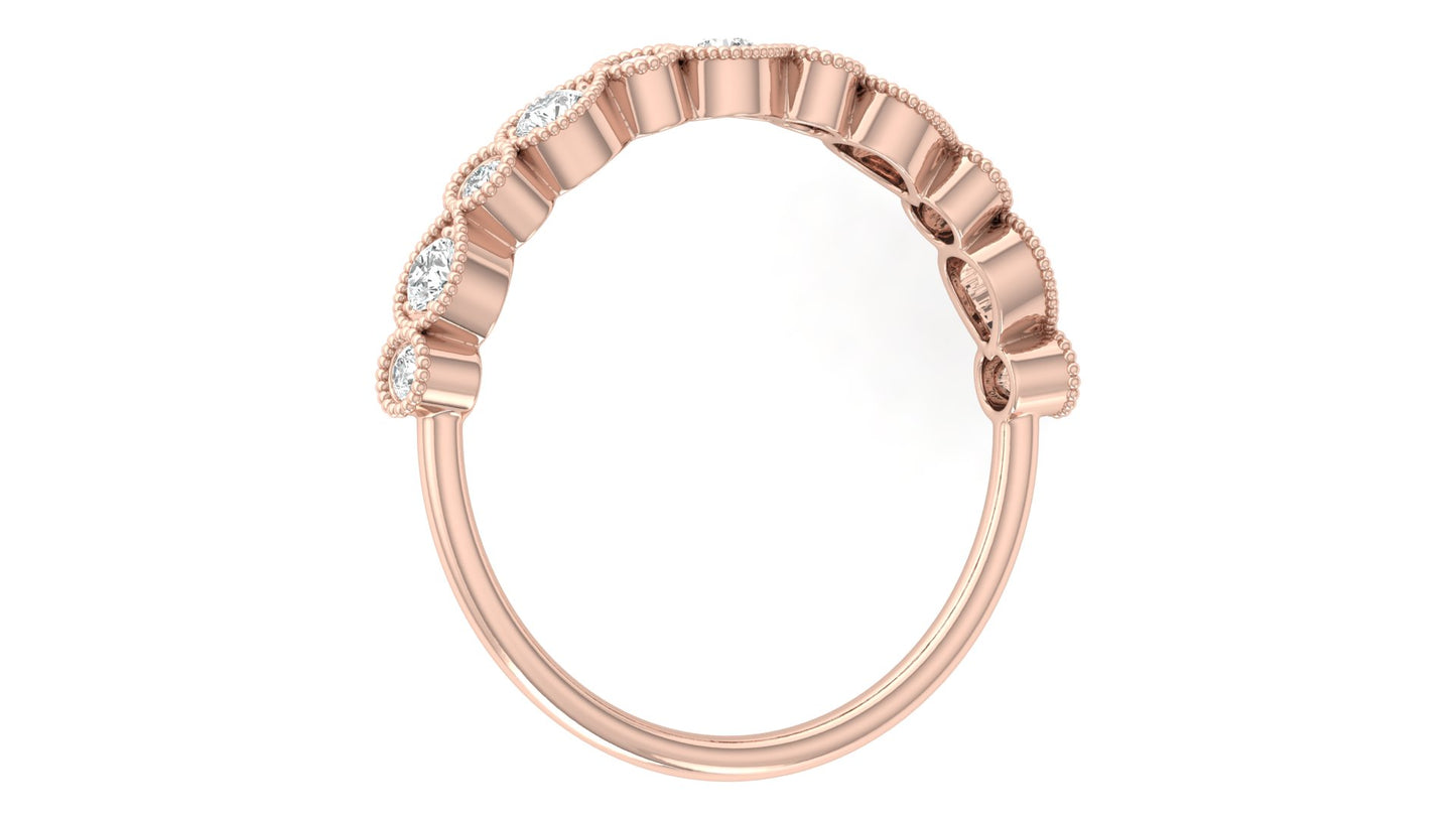 Mom's Dainty Diamond Wedding Band 14k Gold Stackable Ring Minimalist Jewelry Gift