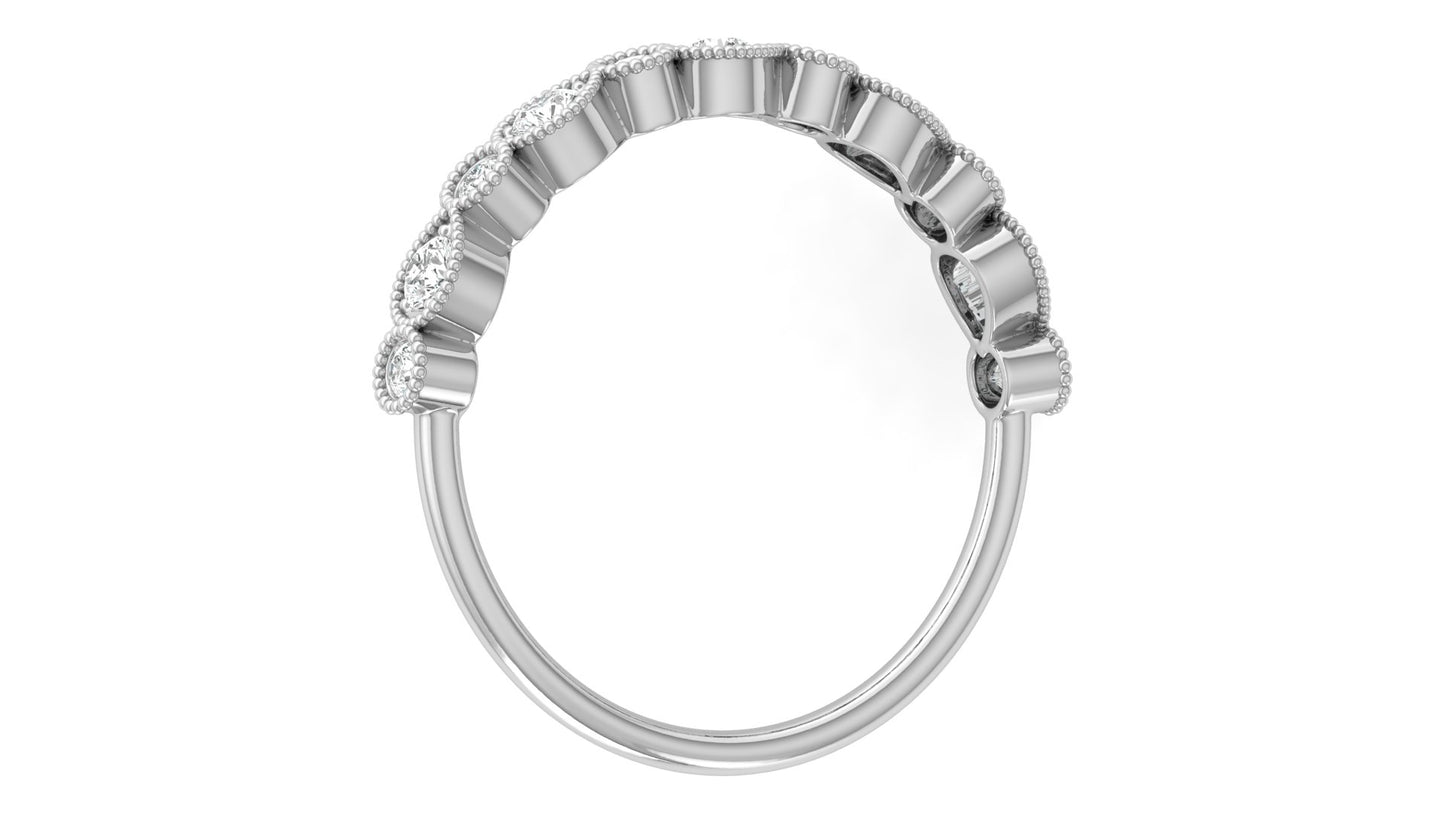 Mom's Dainty Diamond Wedding Band 14k Gold Stackable Ring Minimalist Jewelry Gift