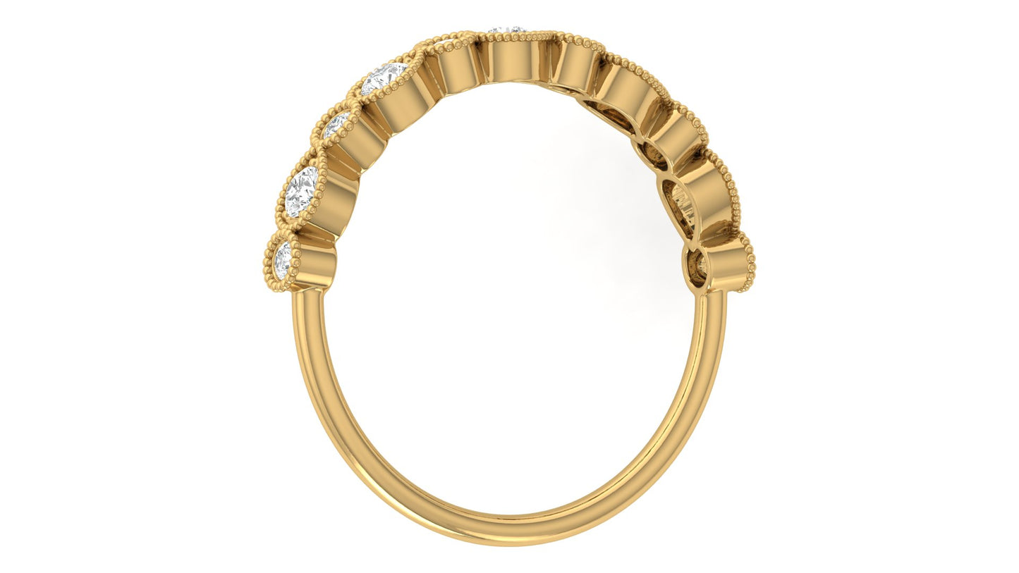 Mom's Dainty Diamond Wedding Band 14k Gold Stackable Ring Minimalist Jewelry Gift