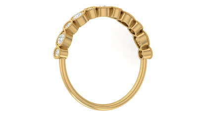 Mom's Dainty Diamond Wedding Band 14k Gold Stackable Ring Minimalist Jewelry Gift