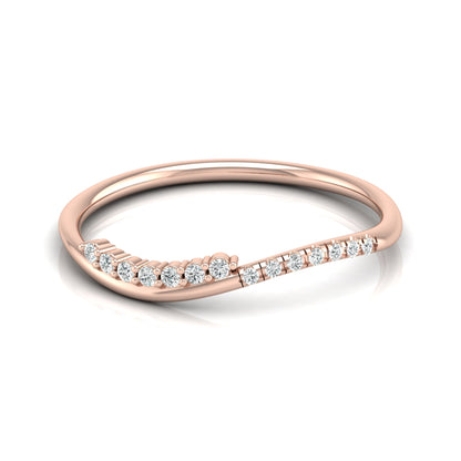 14K Solid Rose Gold Trending Diamond Band Ring Classic Elegance On A Budget