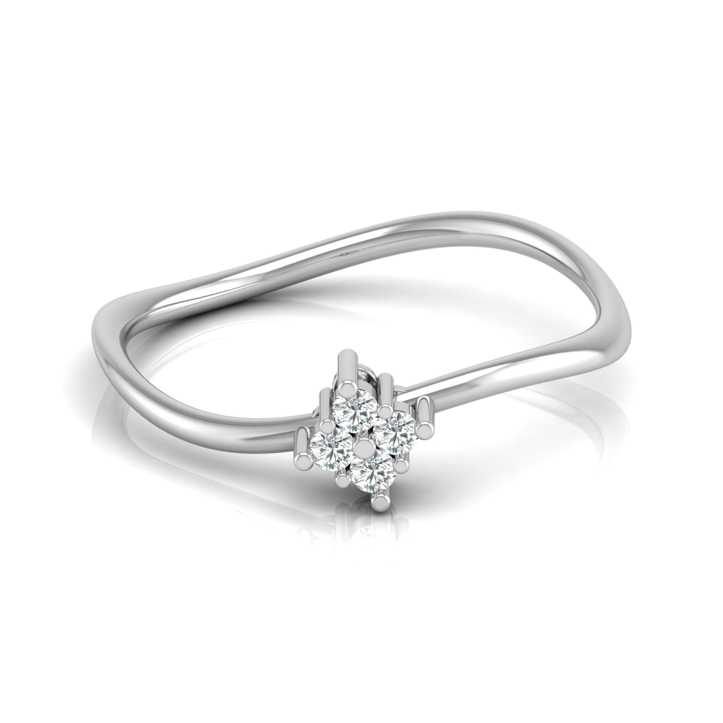 Unique Diamond Wedding Band Ring Twisted Modern And Secure Design For Womens