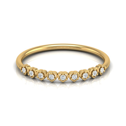 Accented Round Cut Labgrown Diamond Band Ring For Women's in 14KT Solid Rose Gold