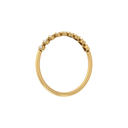 Accented Round Cut Labgrown Diamond Band Ring For Women's in 14KT Solid Rose Gold