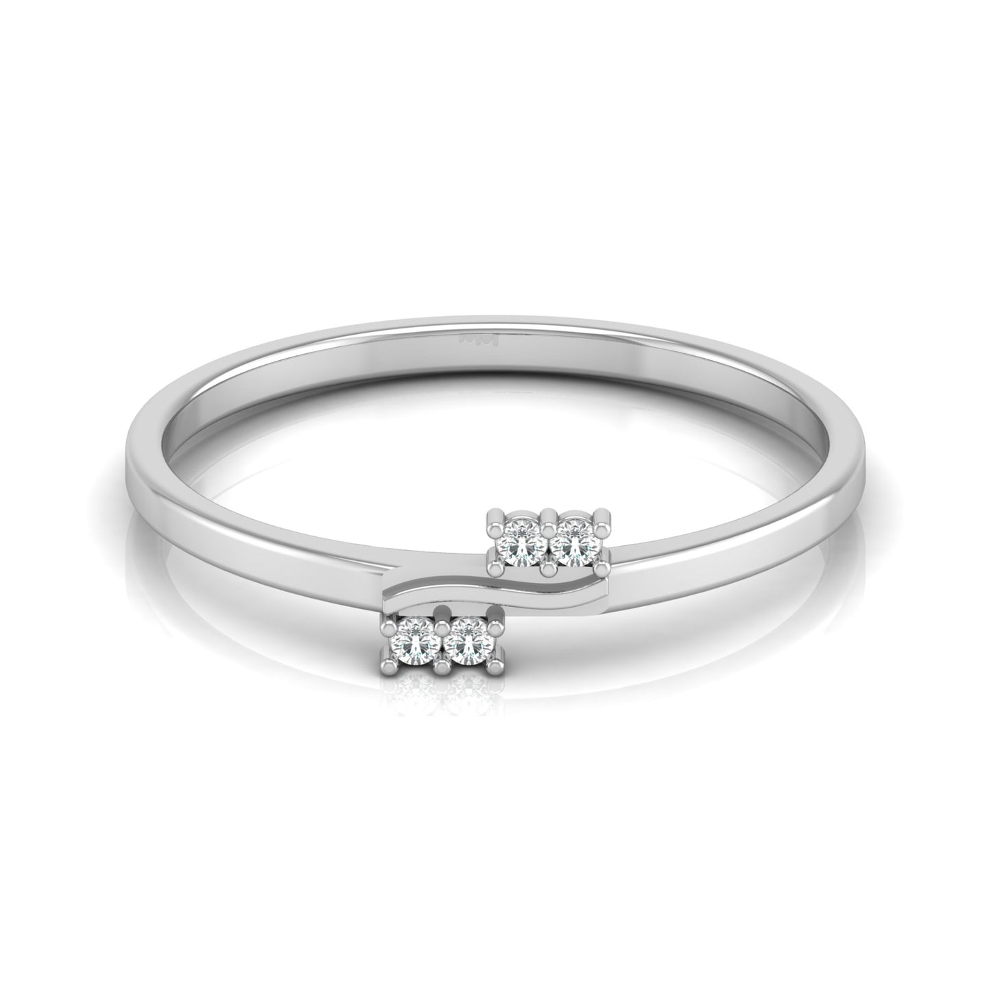 14KT Gold Plated  Round Diamond Band Ring For Minimalist Jewelry Lovers