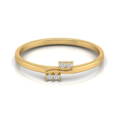14KT Gold Plated  Round Diamond Band Ring For Minimalist Jewelry Lovers