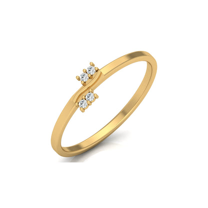 14KT Gold Plated  Round Diamond Band Ring For Minimalist Jewelry Lovers