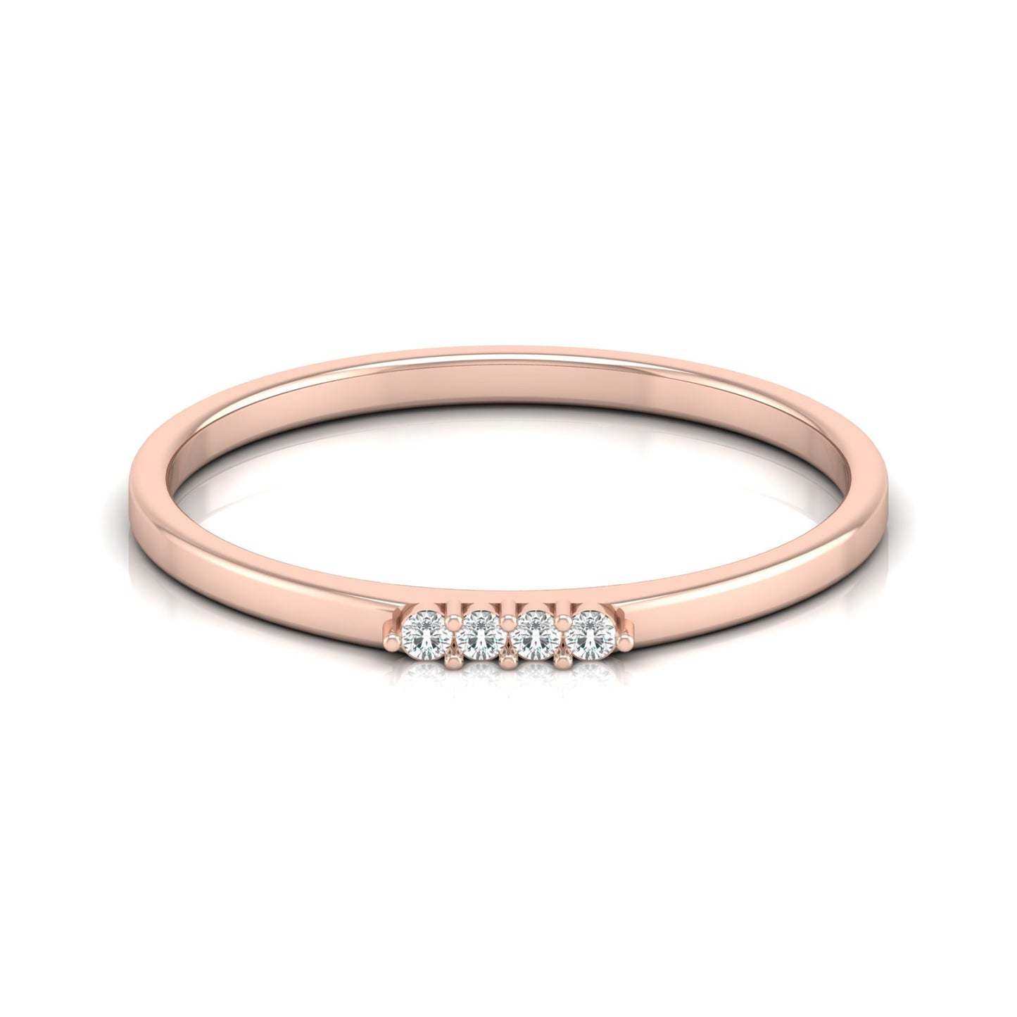 Round Cut Handcrafted Diamond Ring For Women's Beauty In 14 KT Solid Rose Gold