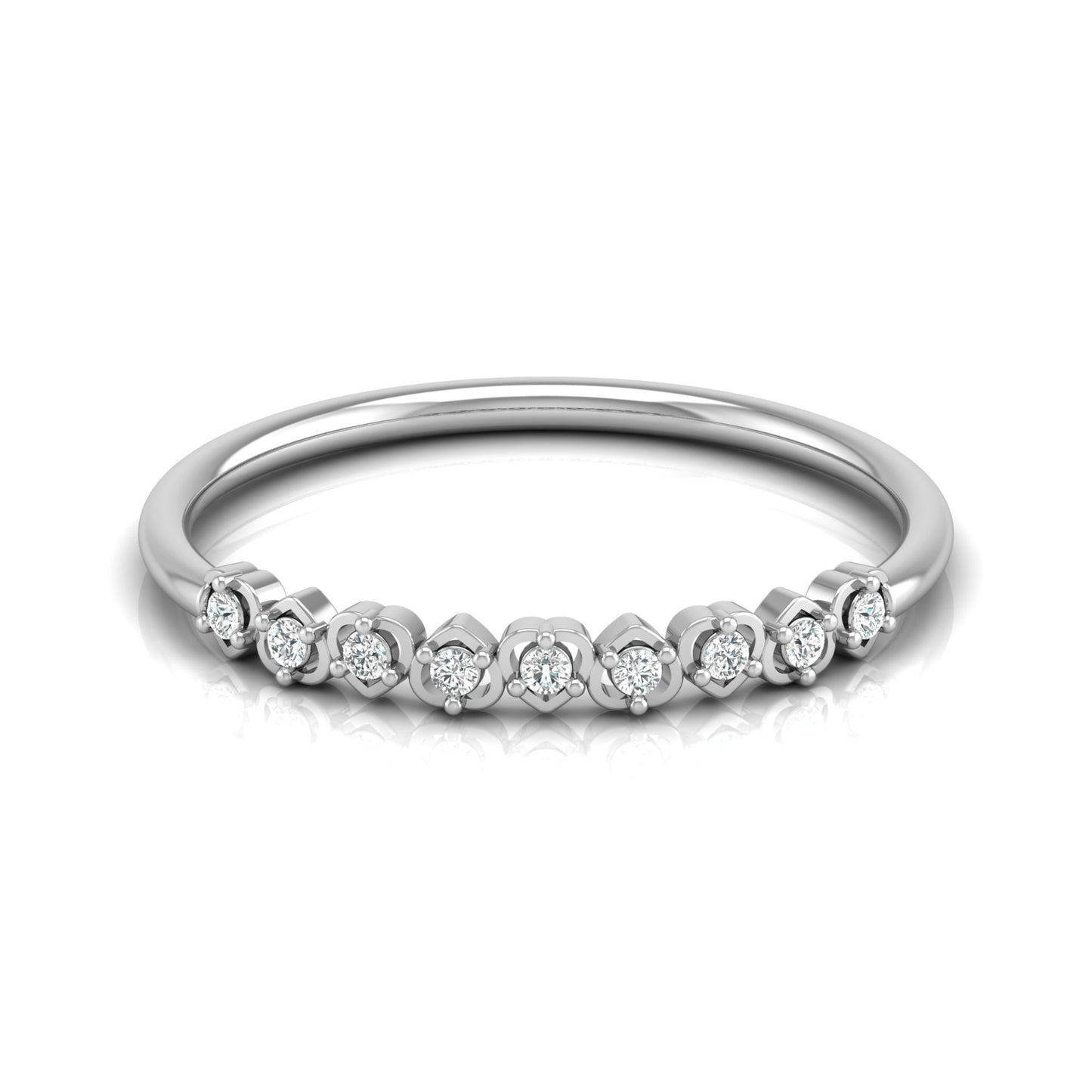 Anniversary Gift Ring For Her 14 KT Solid Rose Gold Diamond Band  Ring  For Your Love