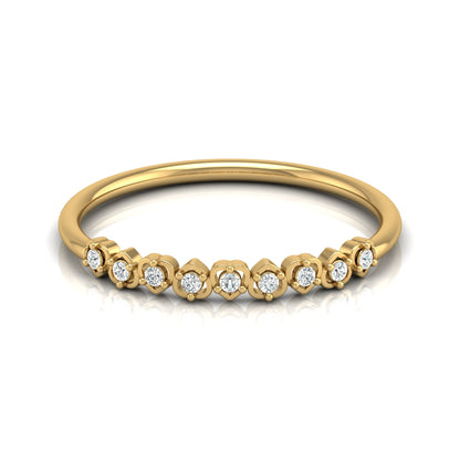 Anniversary Gift Ring For Her 14 KT Solid Rose Gold Diamond Band  Ring  For Your Love