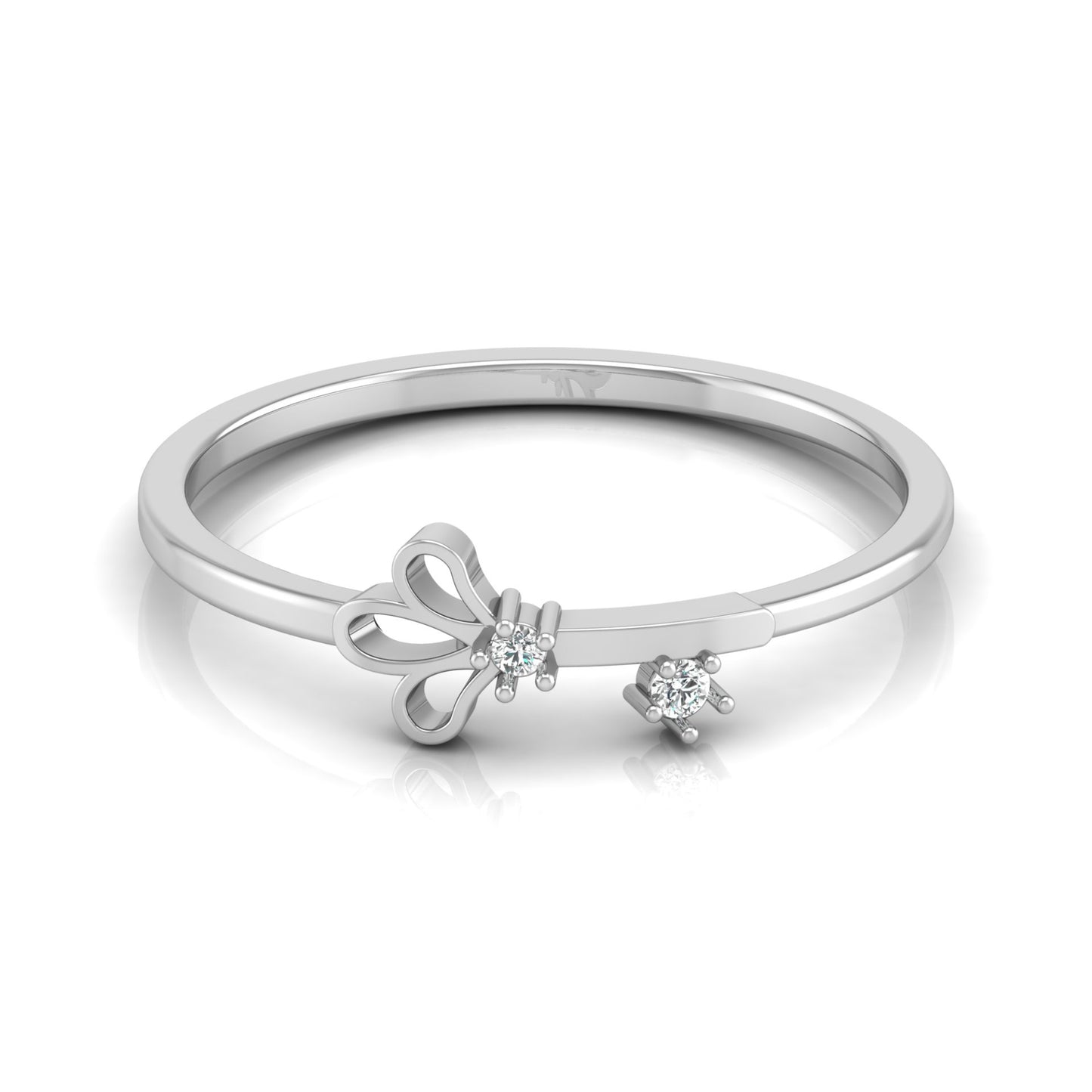 14K Solid White Gold Anniversary Gift Ring For Her Modern And Secure Design
