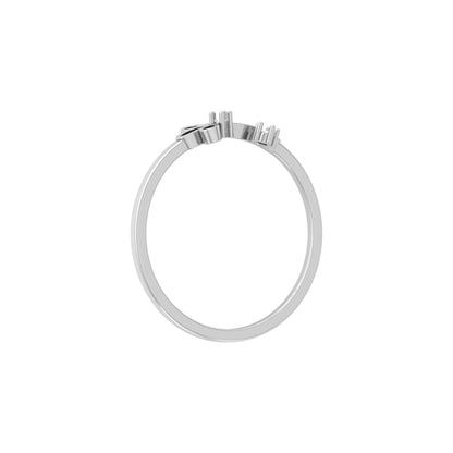 14K Solid White Gold Anniversary Gift Ring For Her Modern And Secure Design