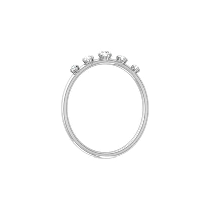 Lab Grown Diamond Band Ring In 14kt Solid Gold Comfort Fit Round Stone Design