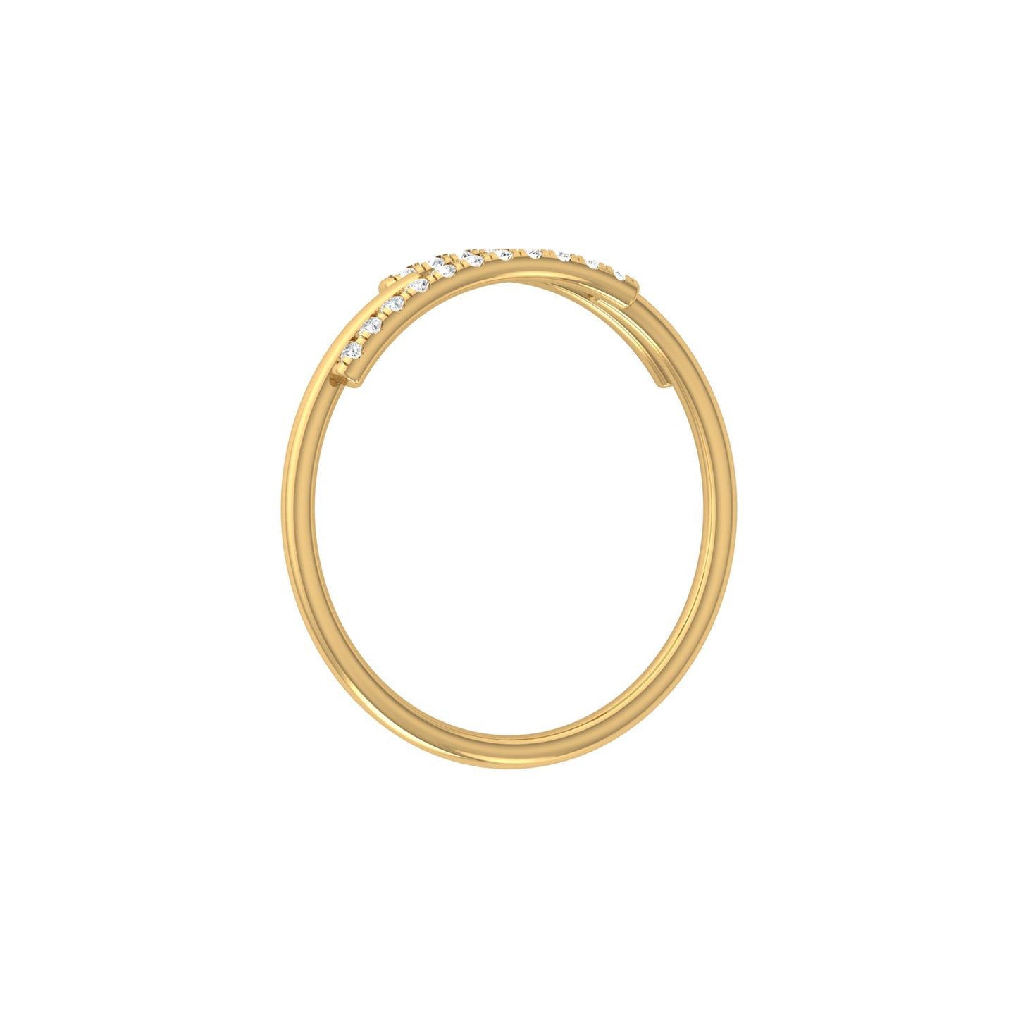 Round Open Wedding Band 14K Solid White Gold Skinny Cuff Ring for Elegant Everyday Wear