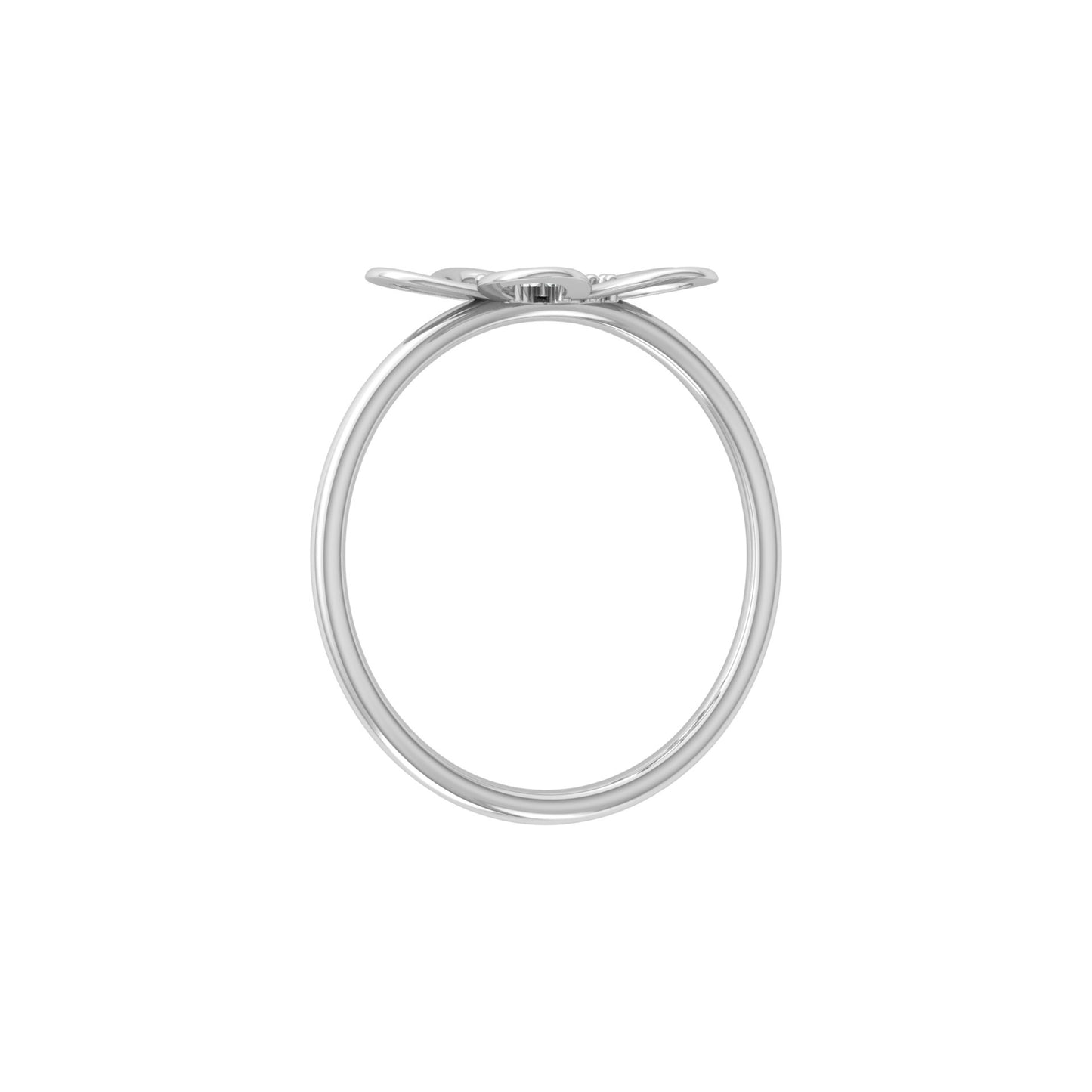 14K Solid Gold  Round Cut Gold Floral Light Weight Ring Perfect Gift For Your Love