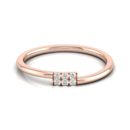 Lab-Grown 0.06 CT Colorless Diamond Ring Light Weight Round Design for Women
