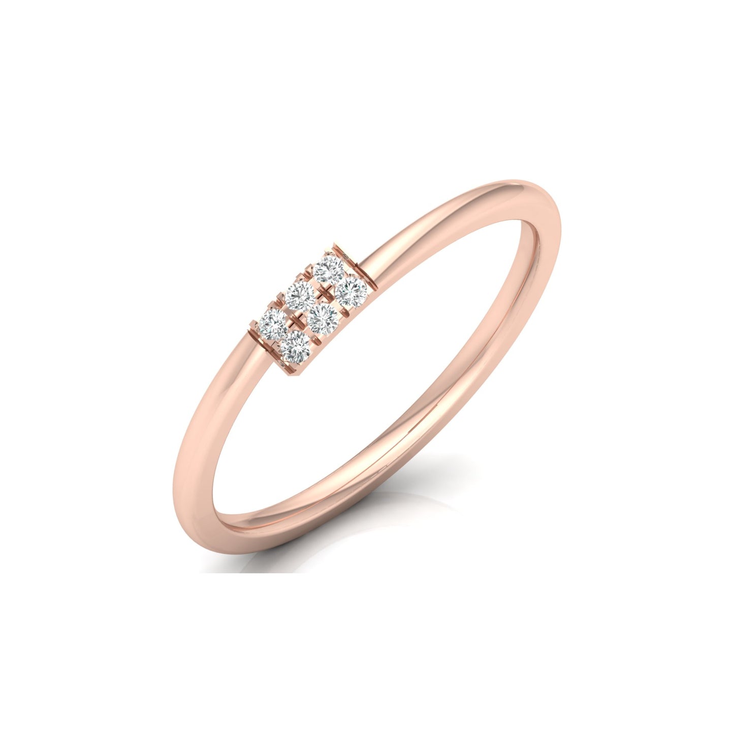 Lab-Grown 0.06 CT Colorless Diamond Ring Light Weight Round Design for Women