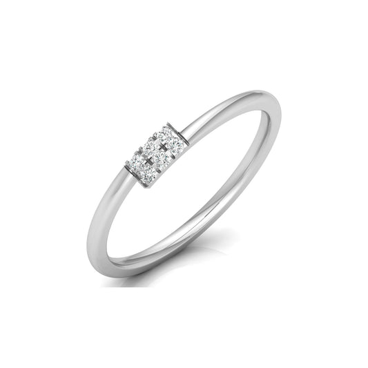 Lab-Grown 0.06 CT Colorless Diamond Ring Light Weight Round Design for Women