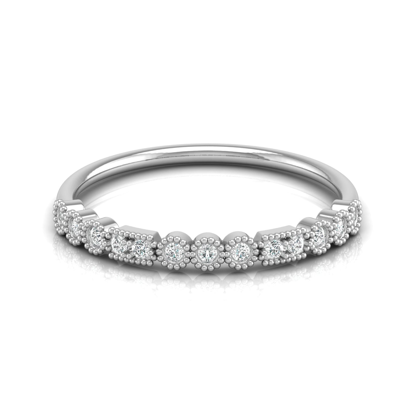 14KT Gold Floral Inspired Diamond Band Elegant Delicate Design with Lab Grown or Natural Diamonds