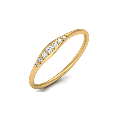 Minimalist Round VVS Clarity Diamond Stackable Wedding Band Ring Gift for Wife In 14KT Gold