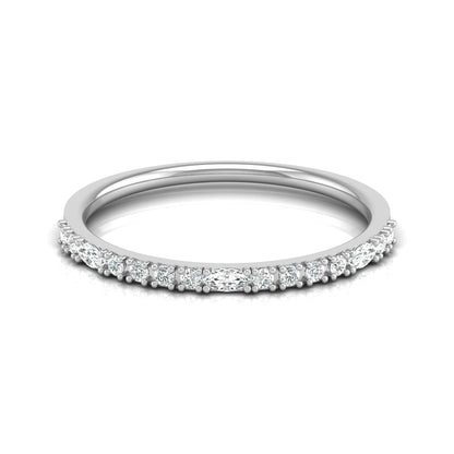 0.17 CT Round And Marquise Shaped Half Eternity Wedding Band Ring For Women's