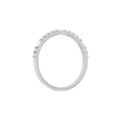 0.17 CT Round And Marquise Shaped Half Eternity Wedding Band Ring For Women's