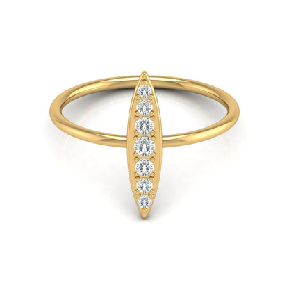 Timeless Elegance 14KT Gold Round Stone Band Ring With Comfort Fit For Womens