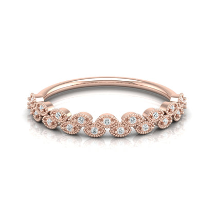 Round Cut Personalized Diamond Eternity Band Ring For Her in 14KT Solid Gold