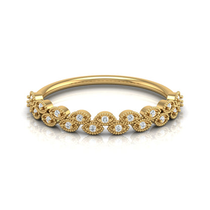 Round Cut Personalized Diamond Eternity Band Ring For Her in 14KT Solid Gold