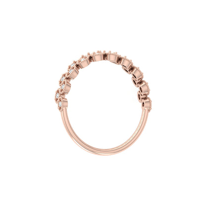 Round Cut Personalized Diamond Eternity Band Ring For Her in 14KT Solid Gold