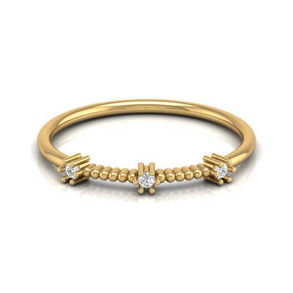 Stackable Round Cut Diamond Wedding Band In 10K Solid Gold  Perfect For Everyday Wear