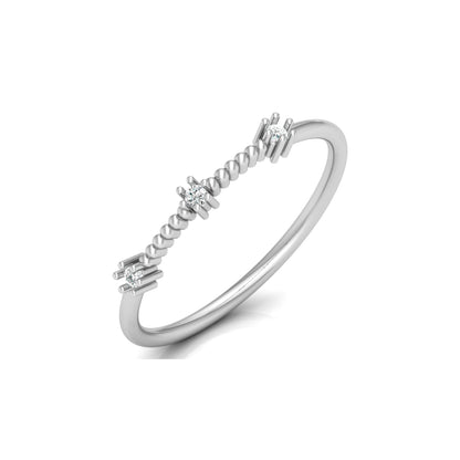 Stackable Round Cut Diamond Wedding Band In 10K Solid Gold  Perfect For Everyday Wear