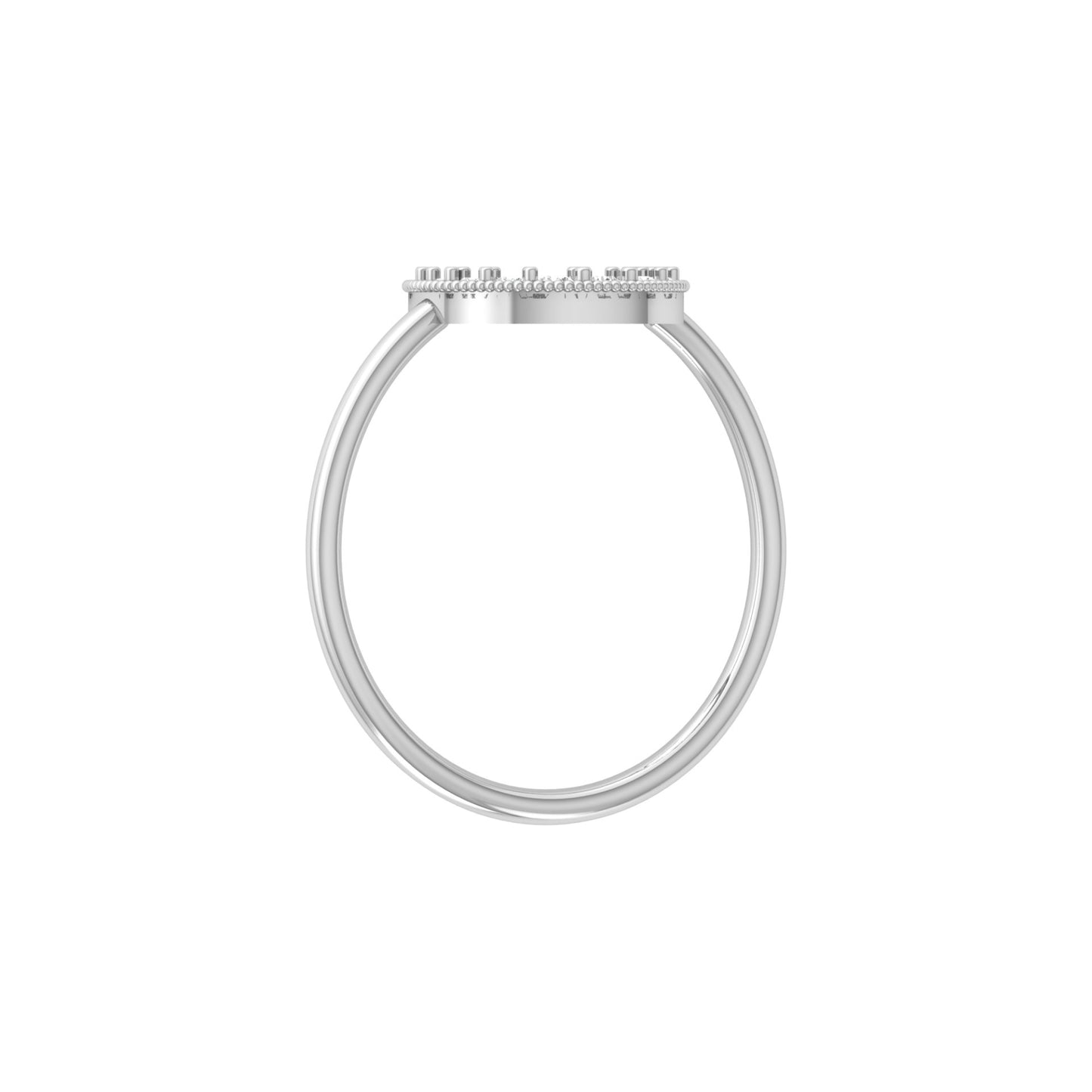 Classic Half Moon Classic Band Designed Ring In 14KT Solid Gold Gift Of Elegance