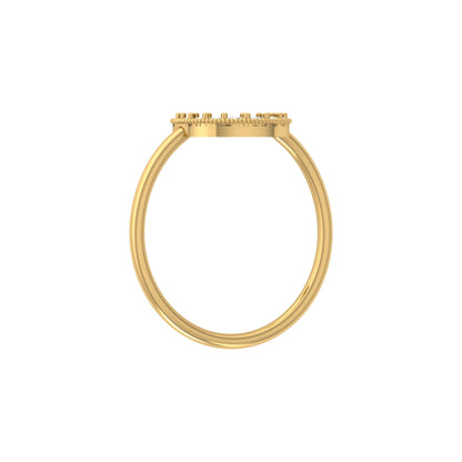 Classic Half Moon Classic Band Designed Ring In 14KT Solid Gold Gift Of Elegance