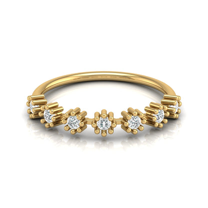 Vintage Inspired  Round Diamond Ring Solid Gold Wedding Band  For Women's
