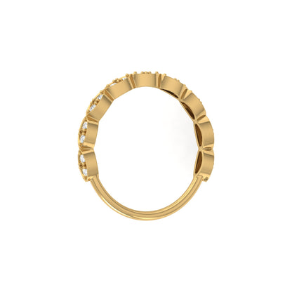 Half Round Eternity Band For Her In 14 KT Gold  Stylish And Lightweight Jewelry