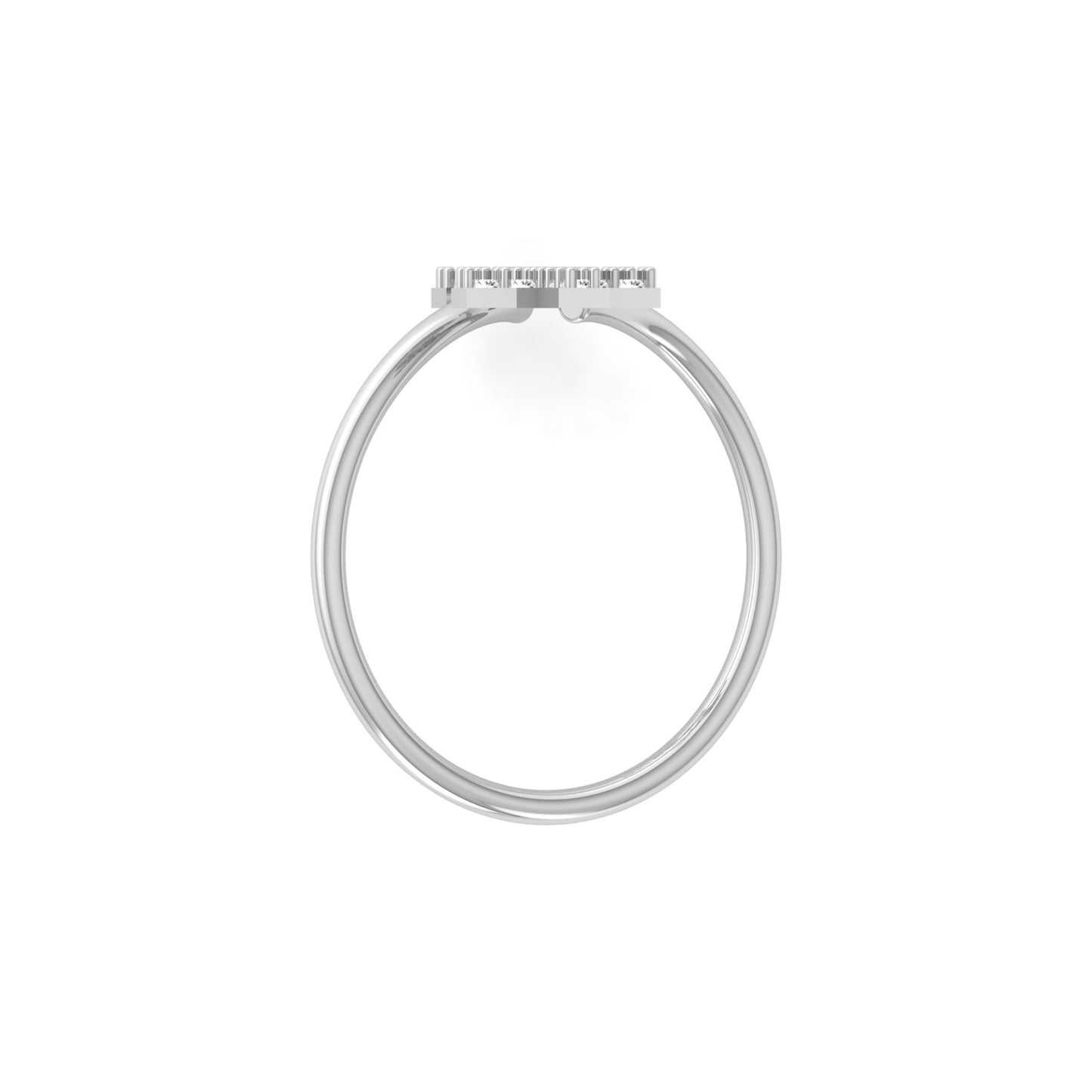 Cross Bypass Round Shaped Diamond Ring 14KT Solid Rose Gold Open Wrap Ring for Women