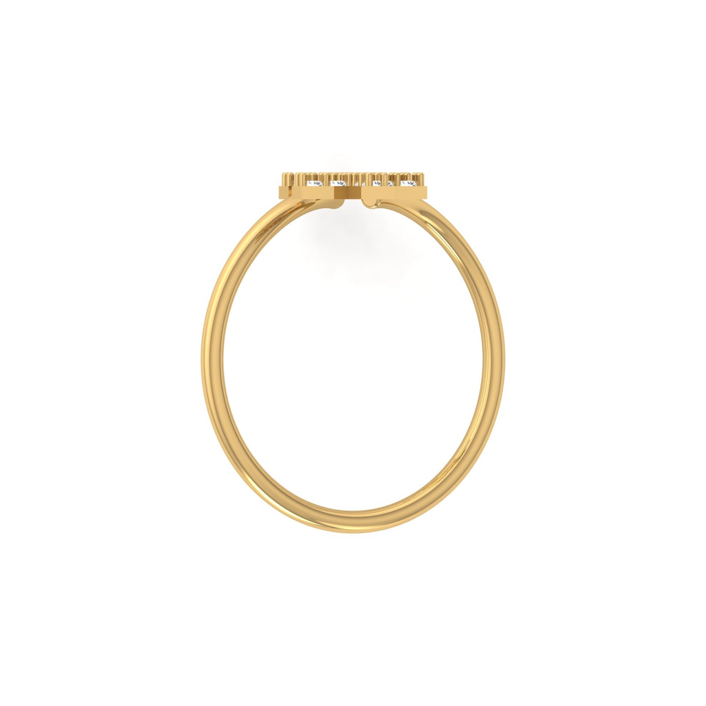 Cross Bypass Round Shaped Diamond Ring 14KT Solid Rose Gold Open Wrap Ring for Women