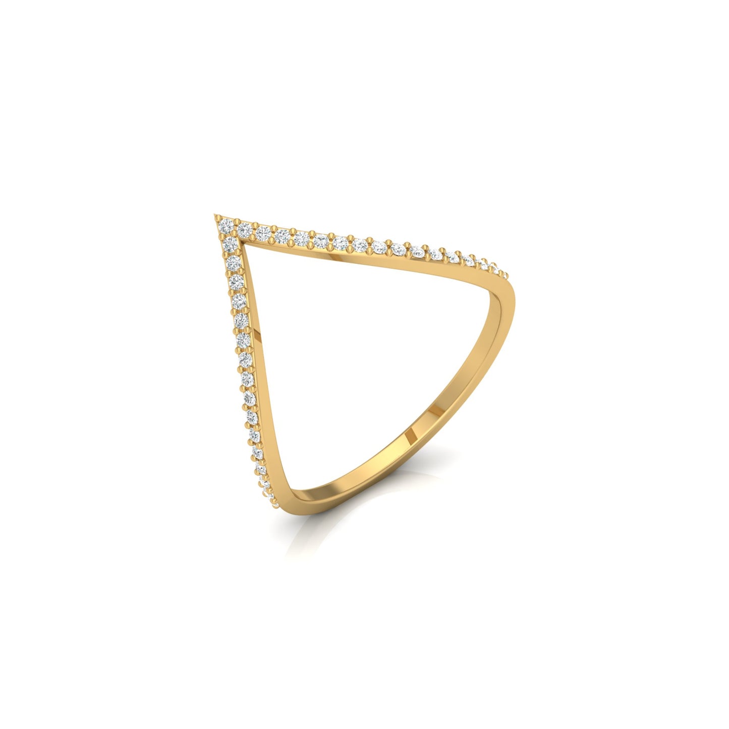 Minimalist V-Shaped Round Diamond Bridal Band Ring For Her In 18K  Gold Lab-Grown or Natural