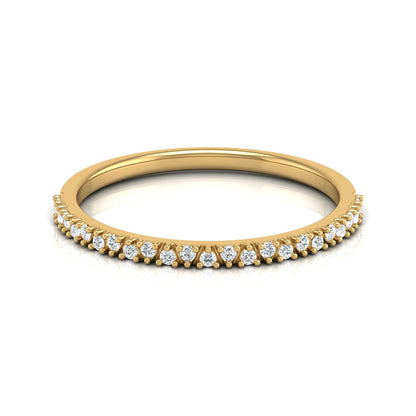 0.11 CT Round Diamond Wedding Band Ring in 14K Gold for Women Lab-Grown or Natural